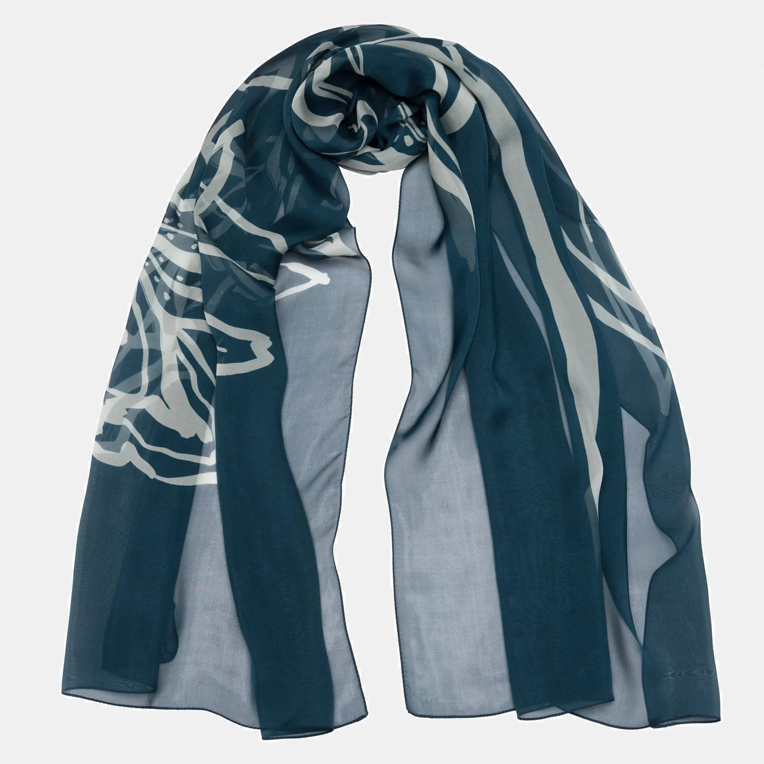Nina - Silk Scarf Shawl - Deep Teal sold by Elizabetta