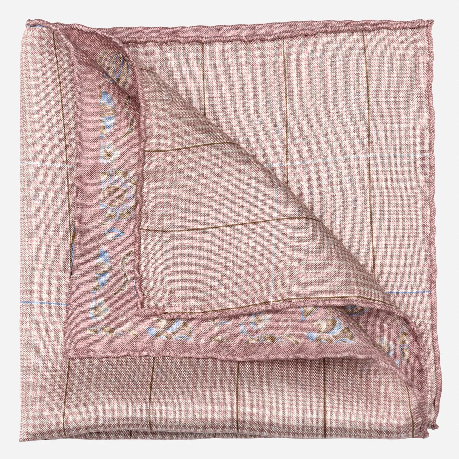 Enzo - Double Sided Silk Pocket Square - Pink sold by Elizabetta product image thumbnail 2