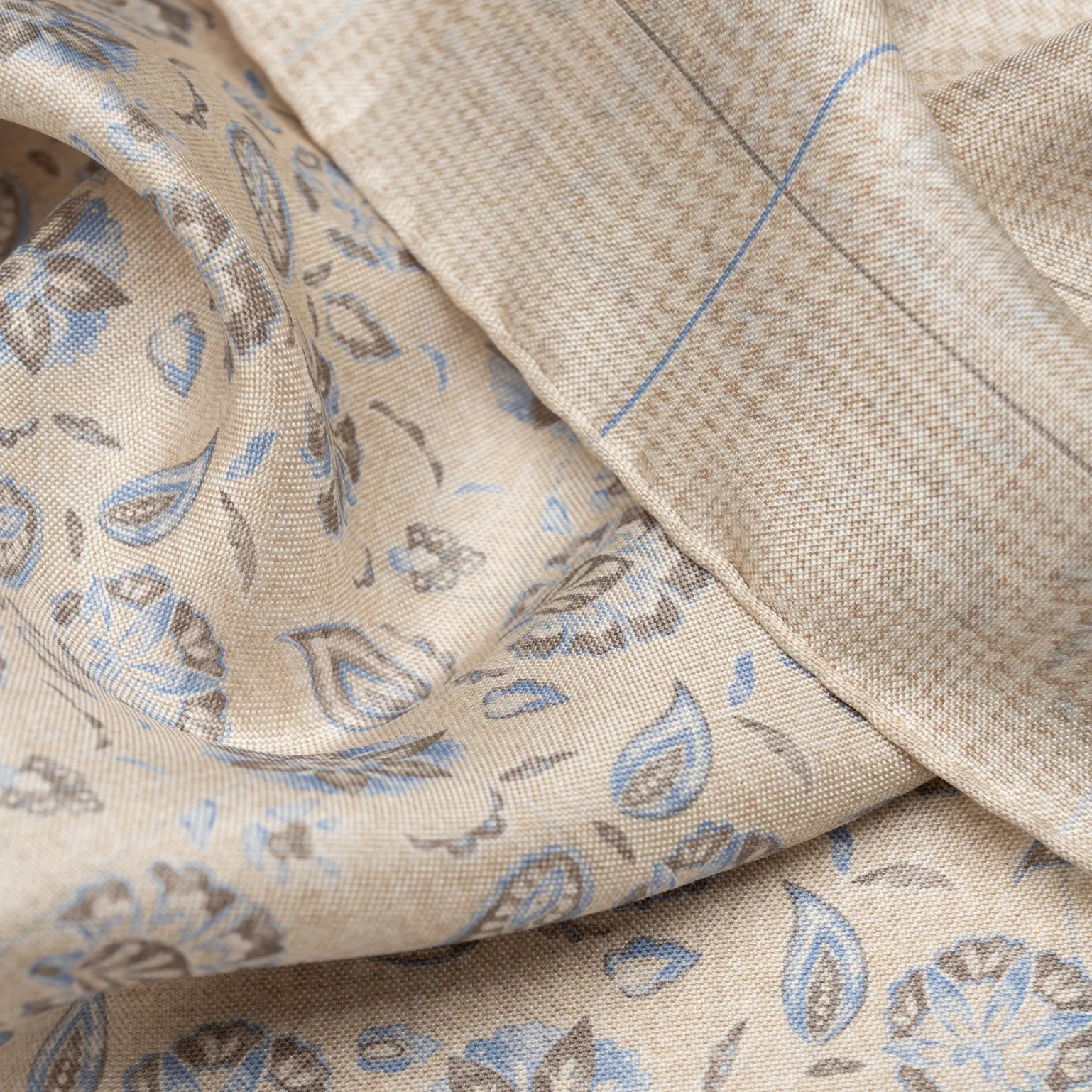 Enzo - Double Sided Silk Pocket Square - Beige sold by Elizabetta product image thumbnail 3