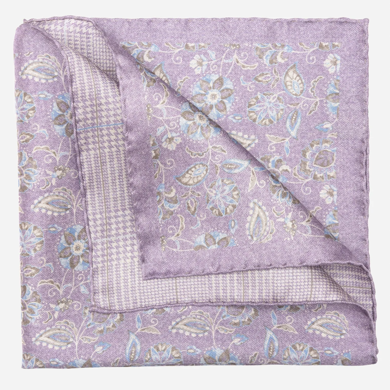 Enzo - Double Sided Silk Pocket Square - Lavender sold by Elizabetta