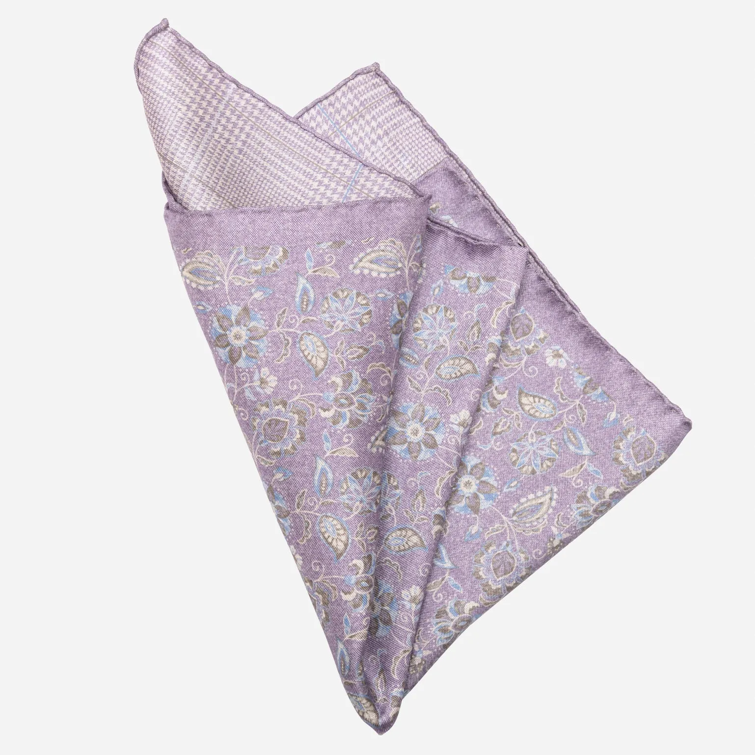 Enzo - Double Sided Silk Pocket Square - Lavender sold by Elizabetta product image thumbnail 4