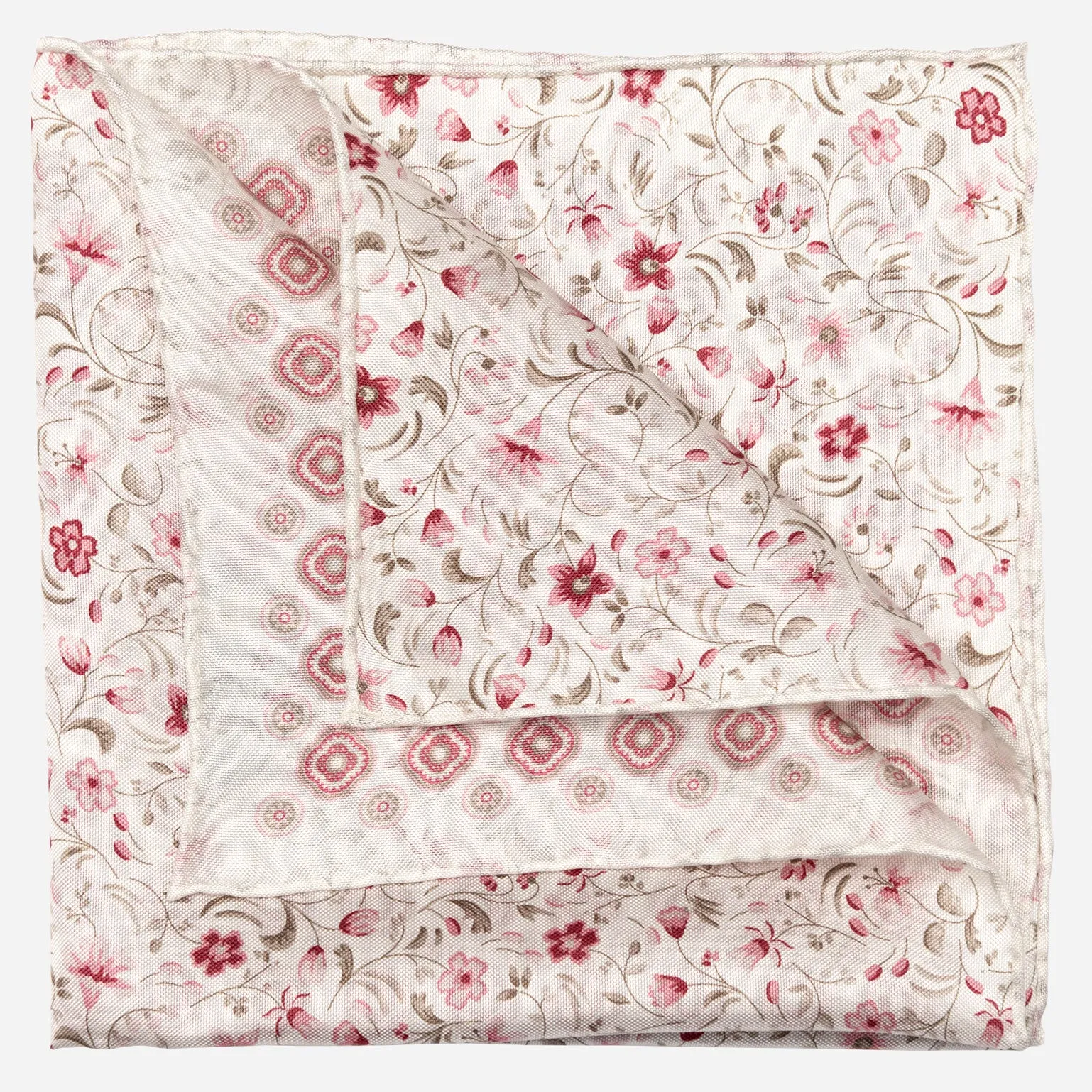 Italo - Double Sided Silk Pocket Square - Pink sold by Elizabetta