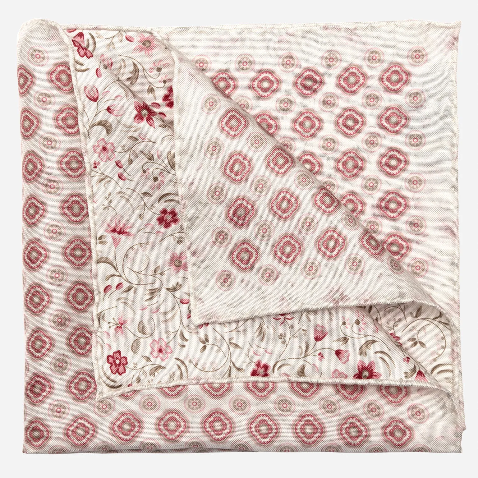 Italo - Double Sided Silk Pocket Square - Pink sold by Elizabetta product image thumbnail 2