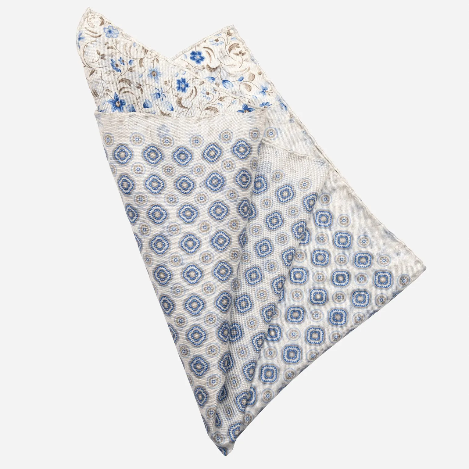 Italo - Double Sided Silk Pocket Square - Blue sold by Elizabetta product image thumbnail 4