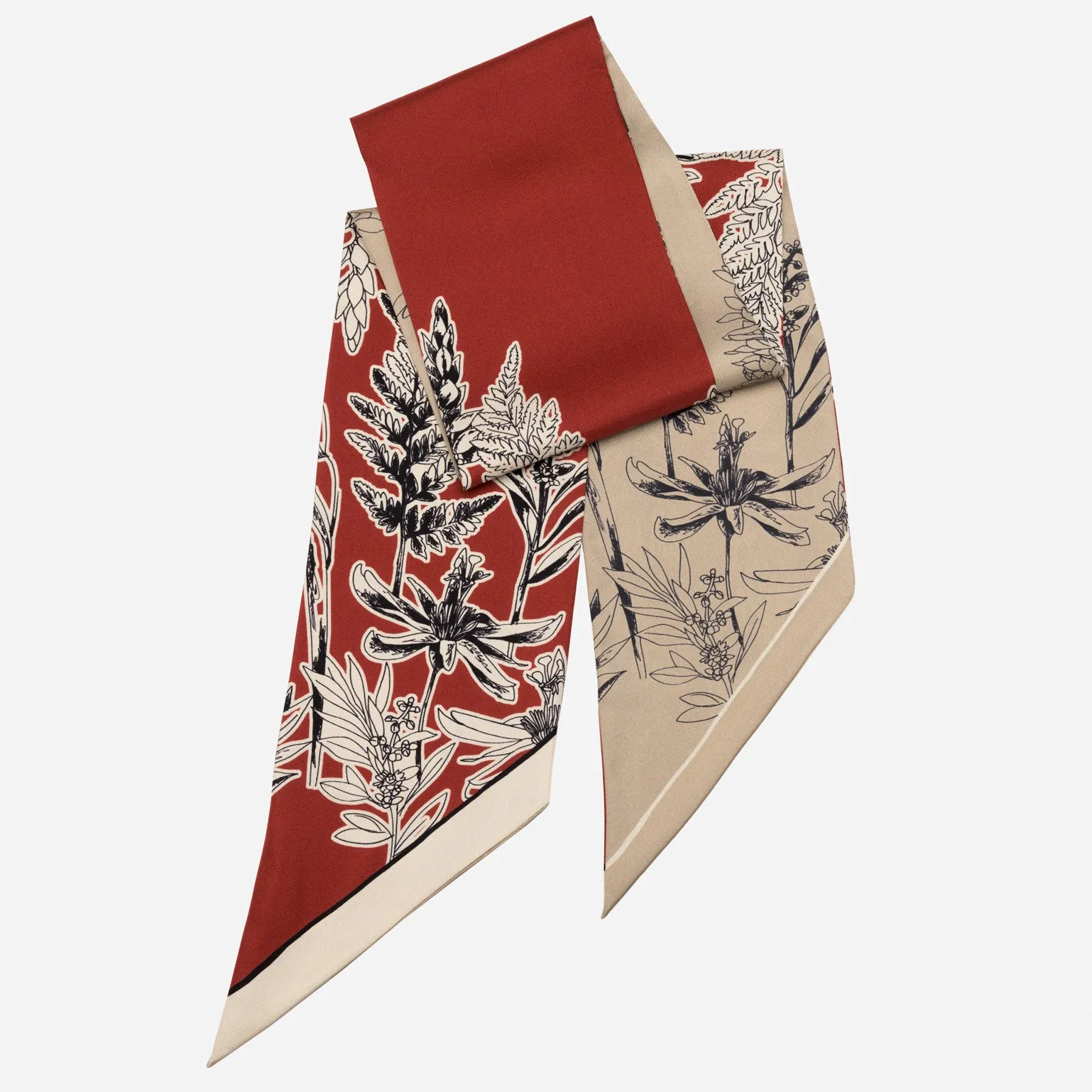 Irena - Skinny Silk Scarf - Brick Red sold by Elizabetta product image thumbnail 2