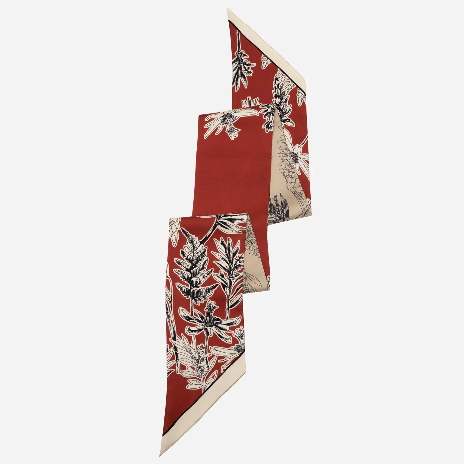 Irena - Skinny Silk Scarf - Brick Red sold by Elizabetta product image thumbnail 3