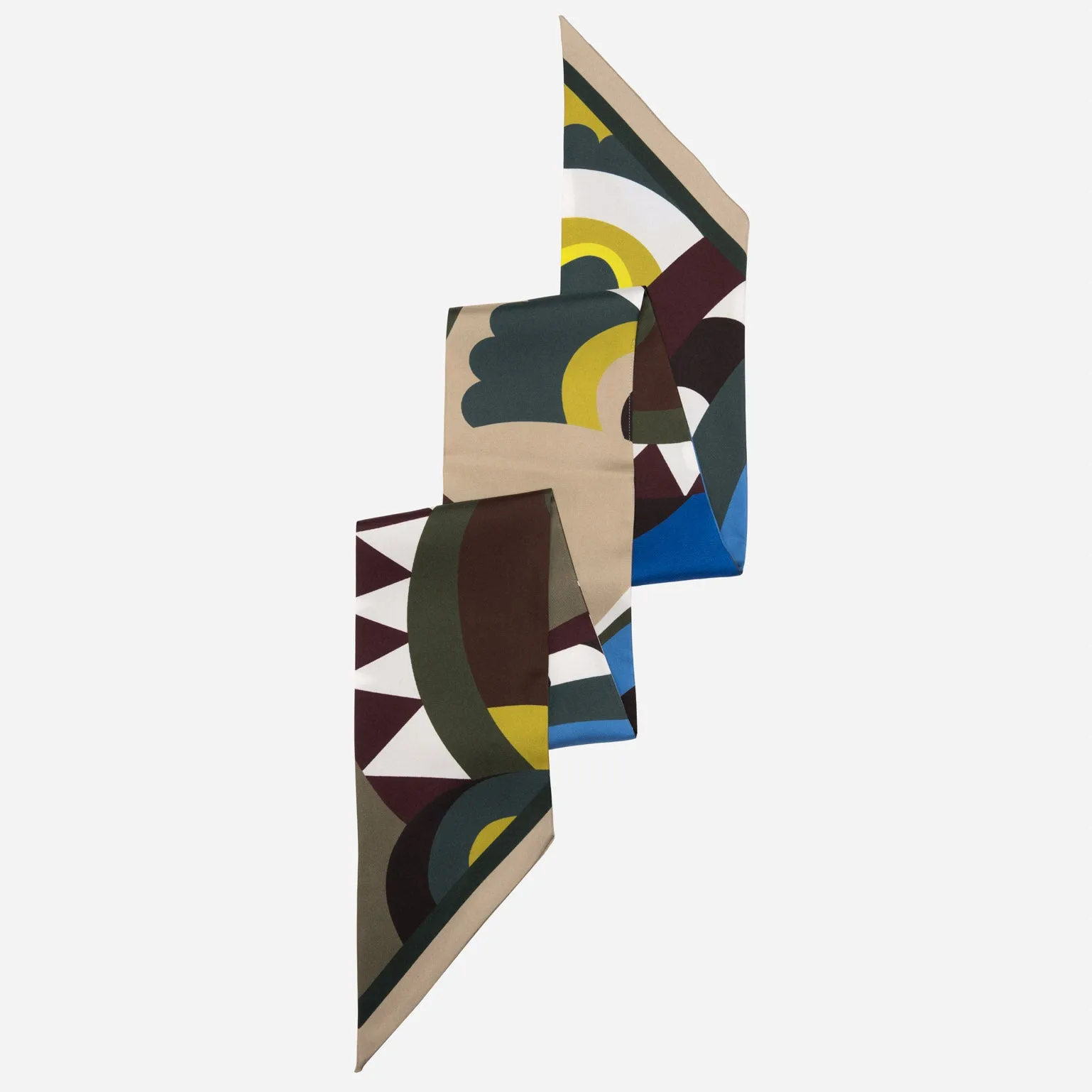 Nicola - Skinny Silk Scarf - Olive Green sold by Elizabetta product image thumbnail 3