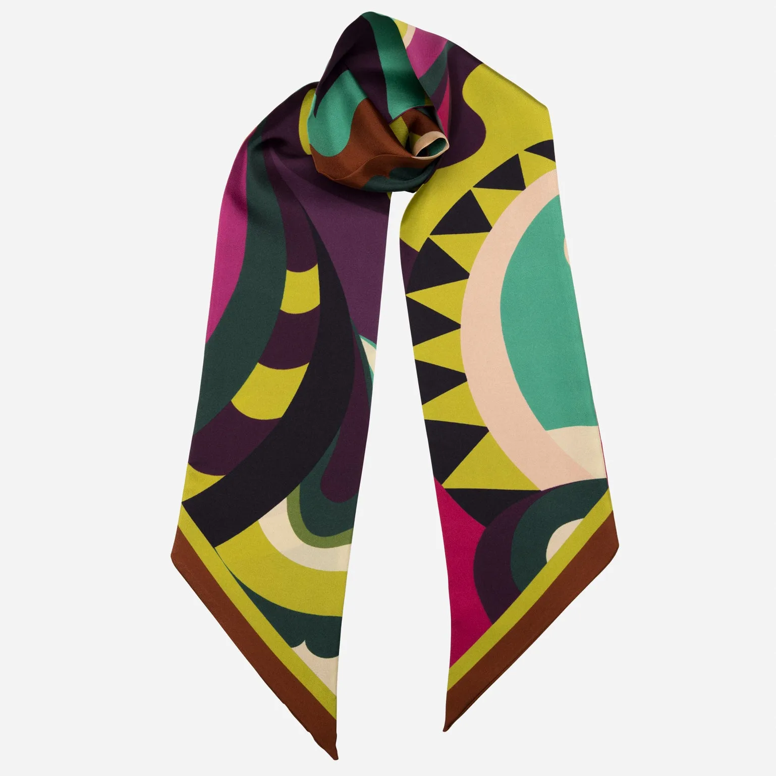 Nicola - Skinny Silk Scarf- Fuchsia sold by Elizabetta