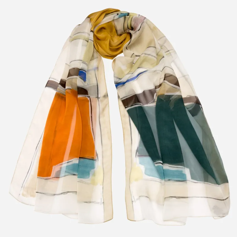 Simona - Silk Scarf Shawl - Ochre sold by Elizabetta