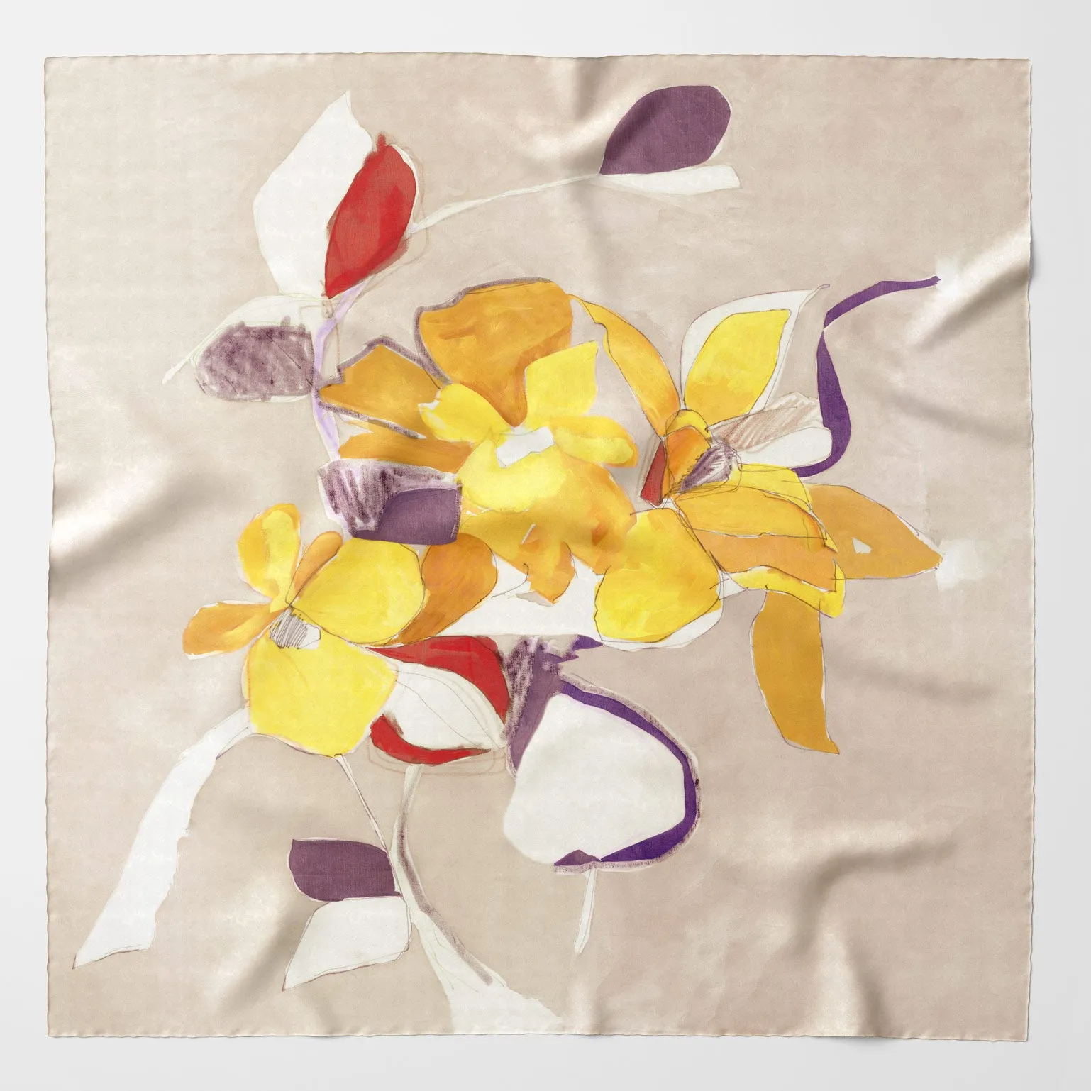 Sonia - Silk Scarf Shawl - Beige sold by Elizabetta