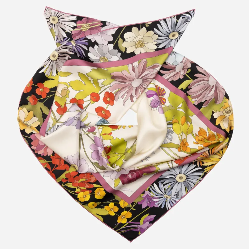 Carlotta - Silk Foulard - Black sold by Elizabetta
