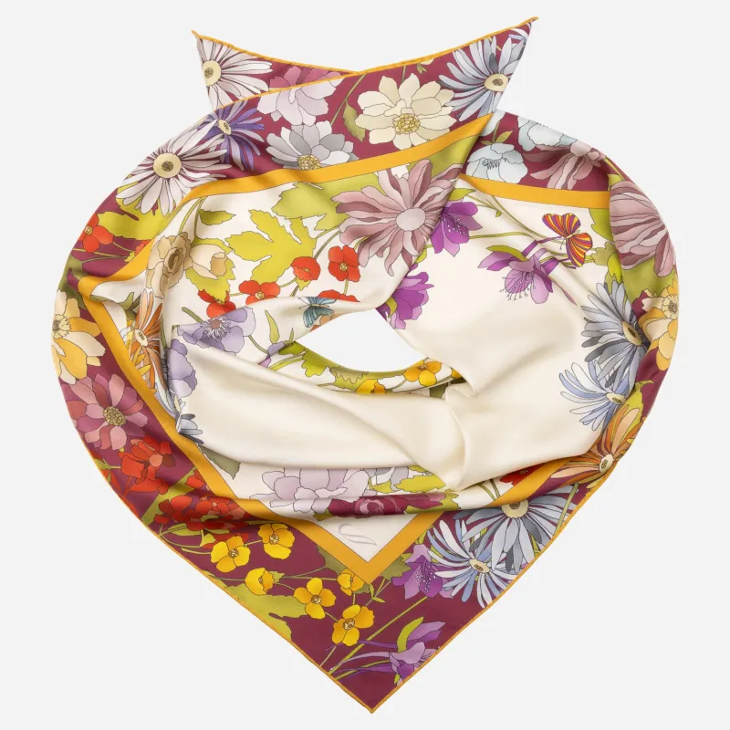 Carlotta - Silk Foulard - Burgundy sold by Elizabetta