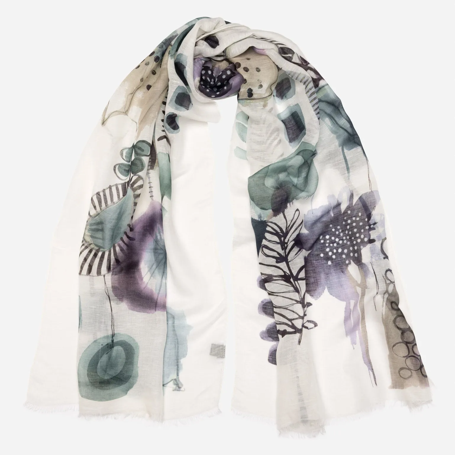 Lido - Linen Blend Scarf Shawl - Plum sold by Elizabetta