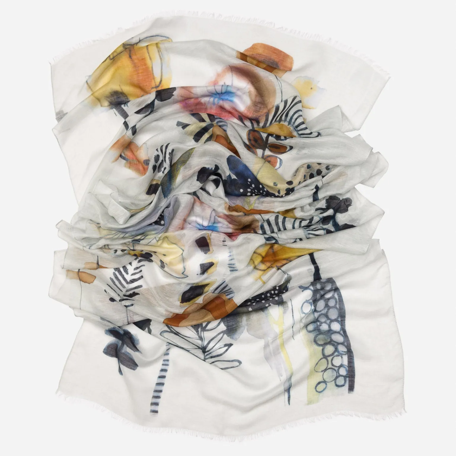 Lido - Linen Blend Scarf Shawl - Ochre sold by Elizabetta product image thumbnail 4