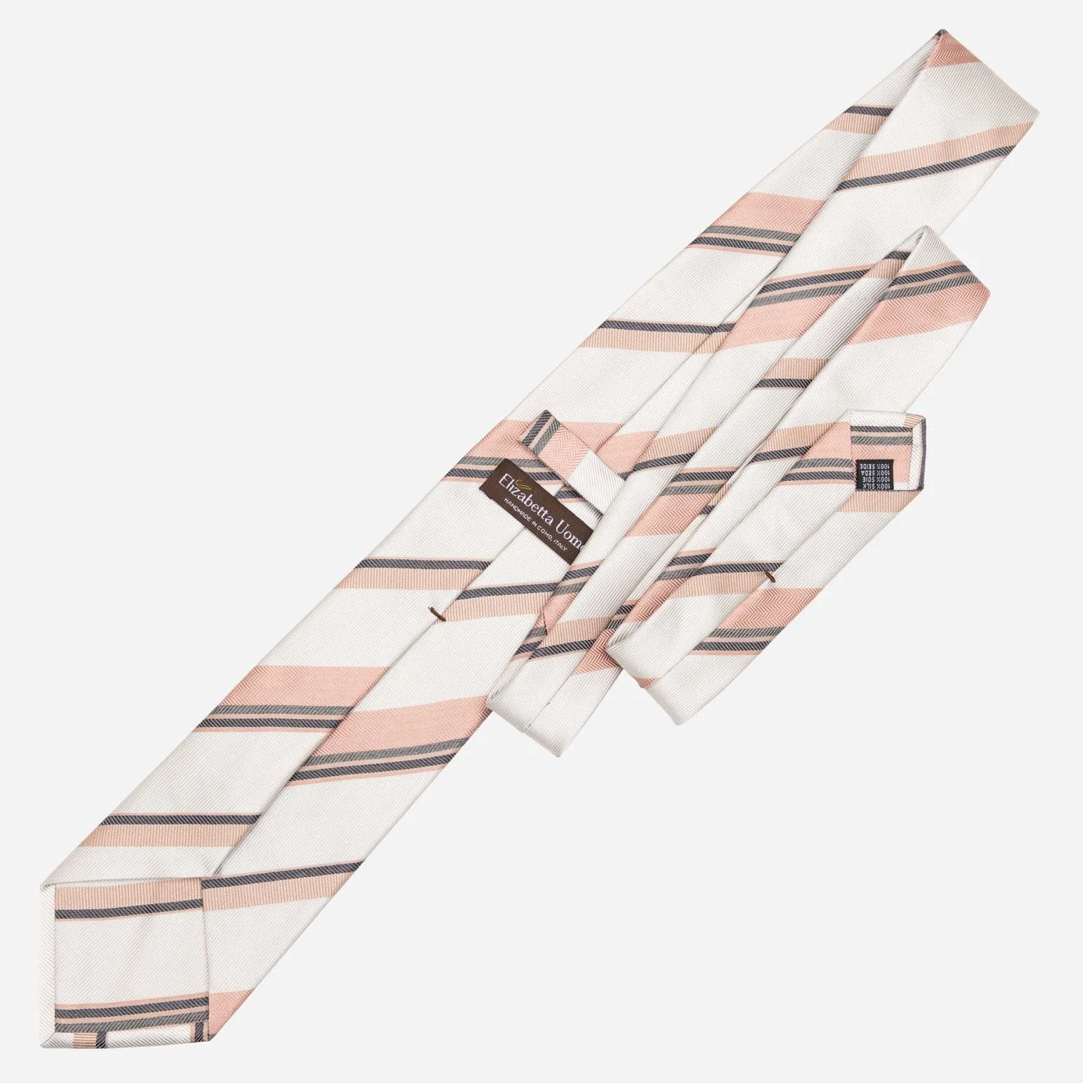 Taormina - Silk Jacquard Tie - Blush and Pale Grey sold by Elizabetta product image thumbnail 3