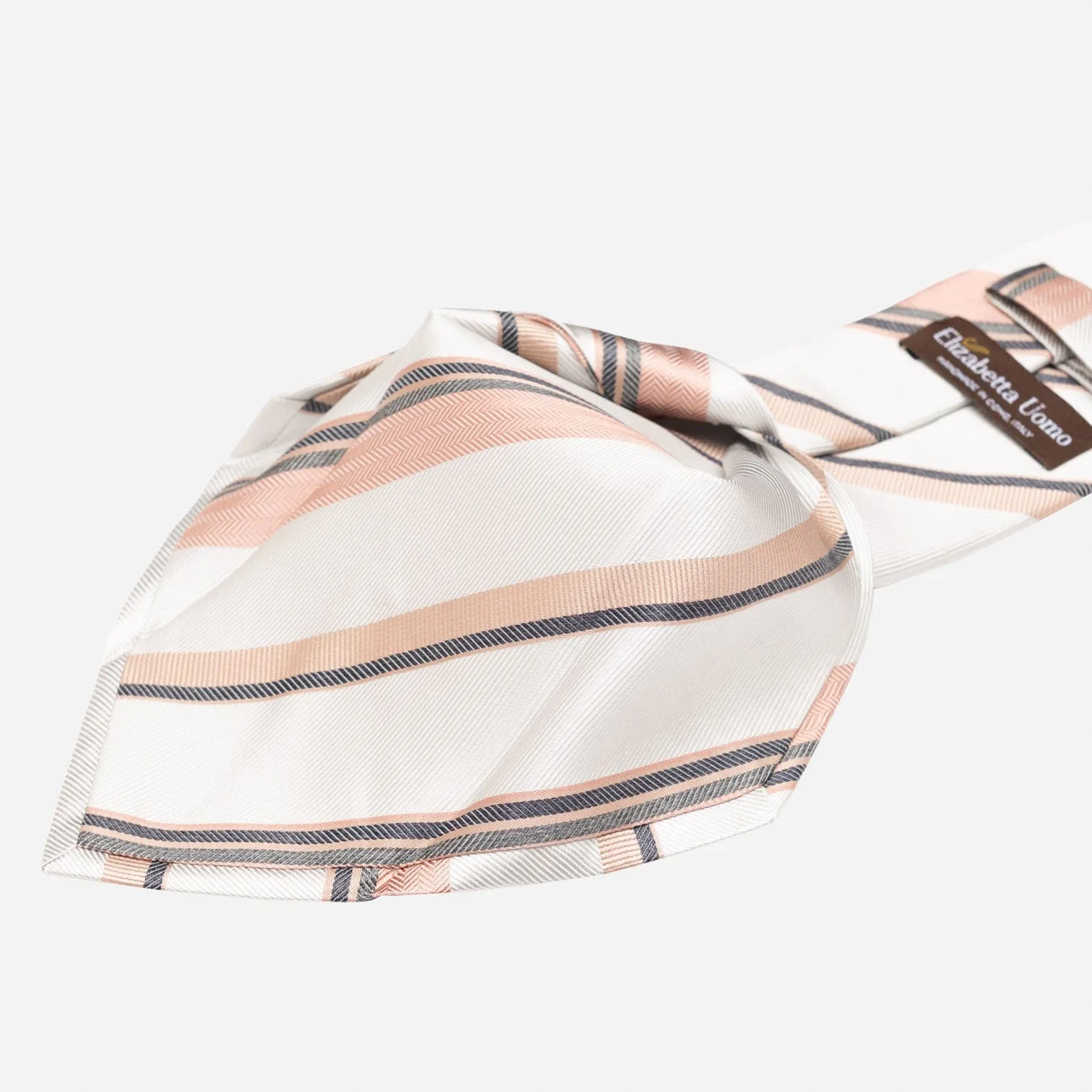 Taormina - Silk Jacquard Tie - Blush and Pale Grey sold by Elizabetta product image thumbnail 4