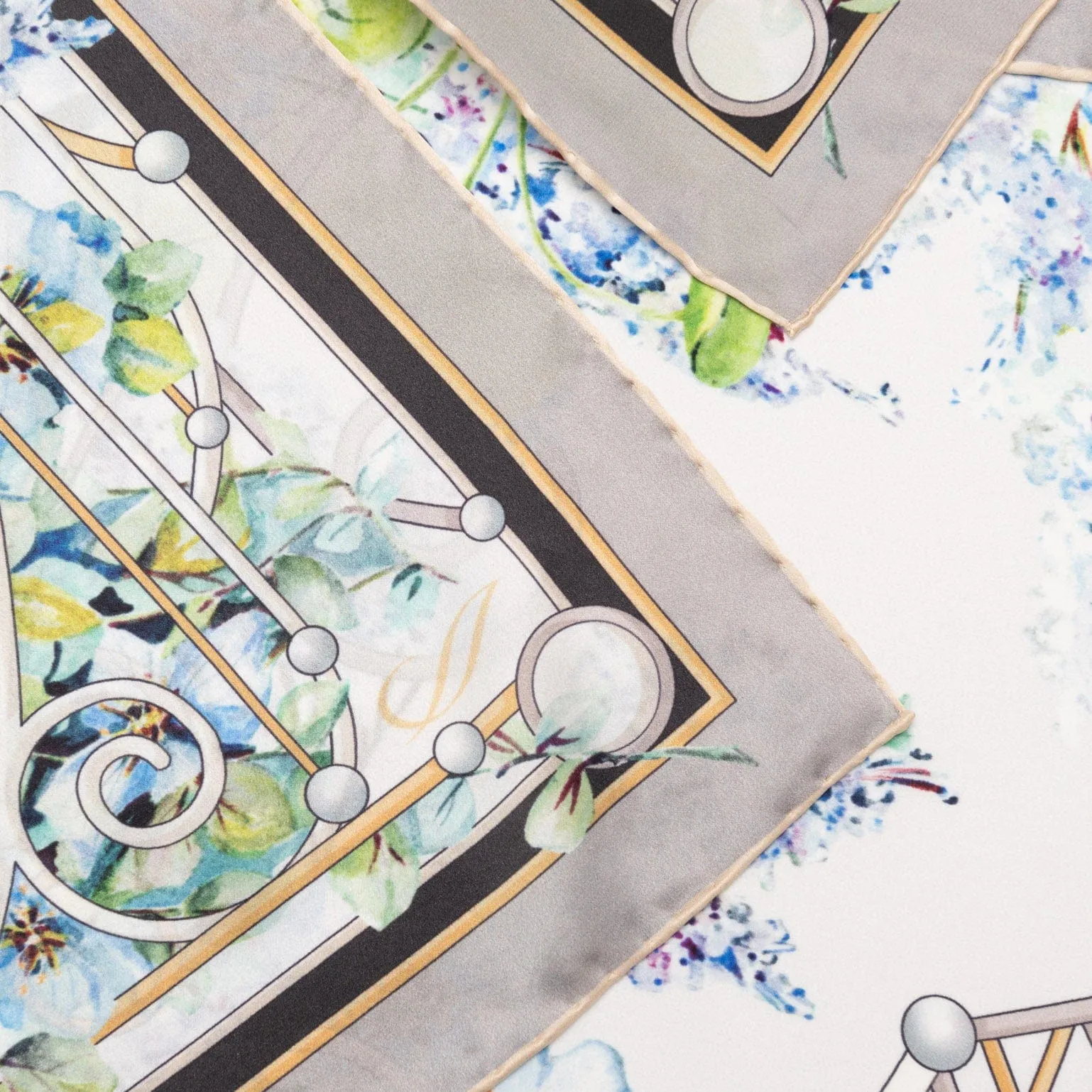 Lilac Garden - Silk Foulard - Blue sold by Elizabetta product image thumbnail 2