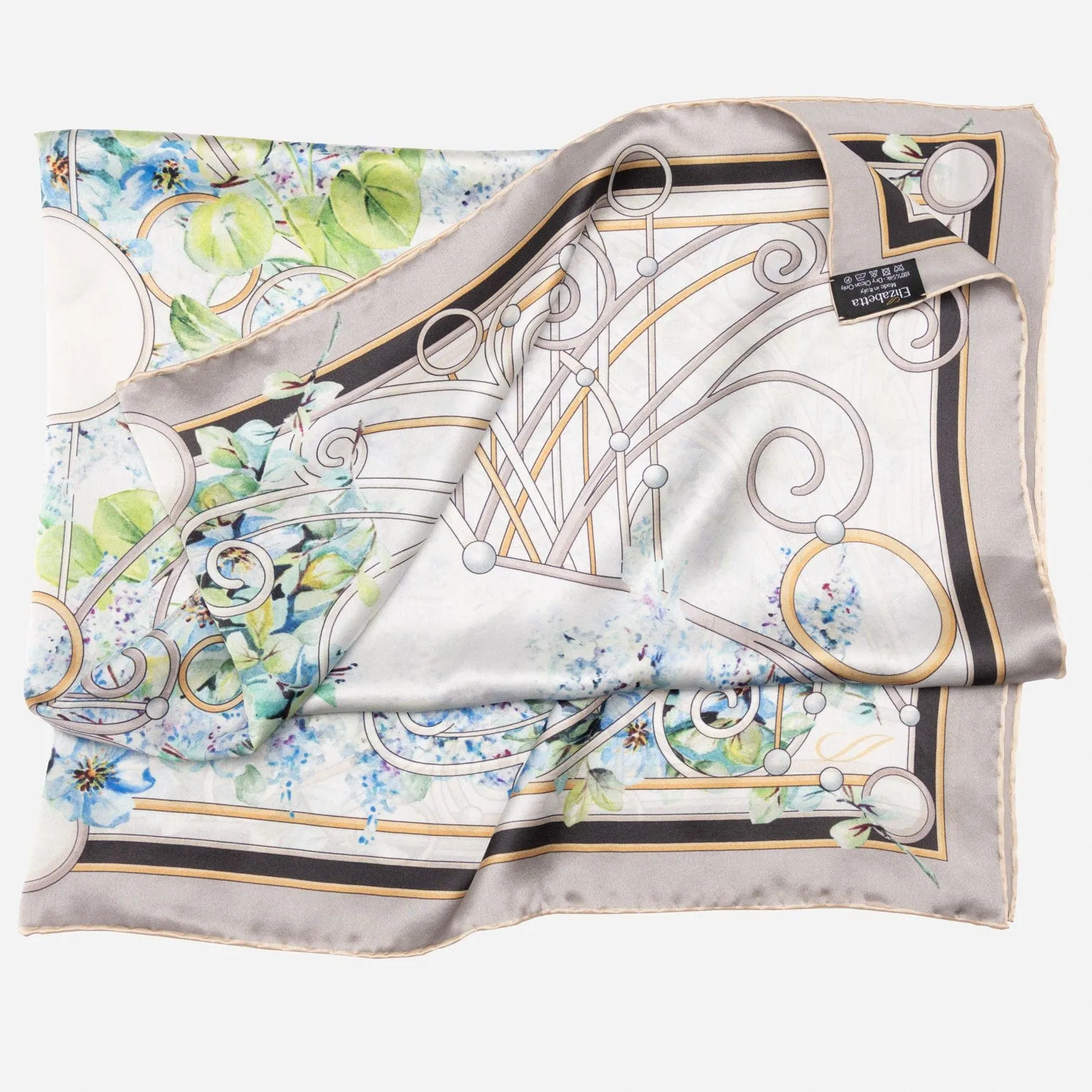 Lilac Garden - Silk Foulard - Blue sold by Elizabetta product image thumbnail 3