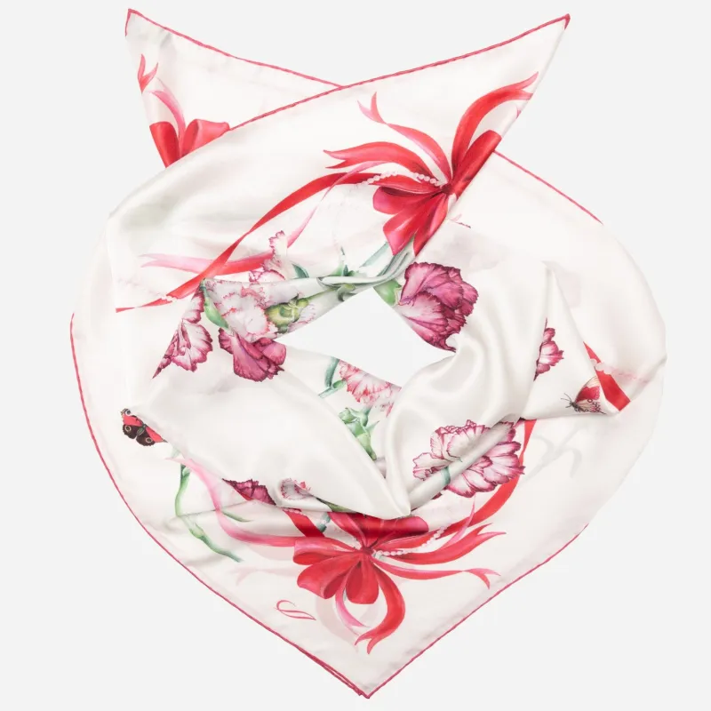 Fior di Mamma - Silk Foulard - Red sold by Elizabetta