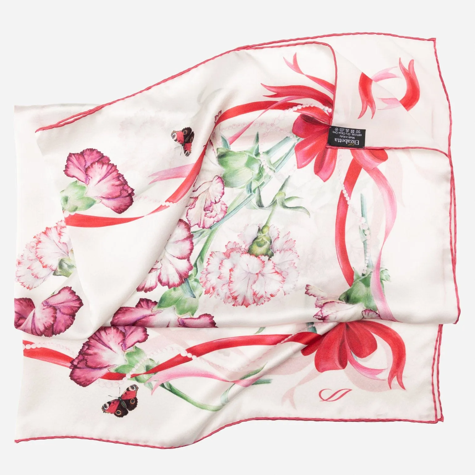 Fior di Mamma - Silk Foulard - Red sold by Elizabetta product image thumbnail 3