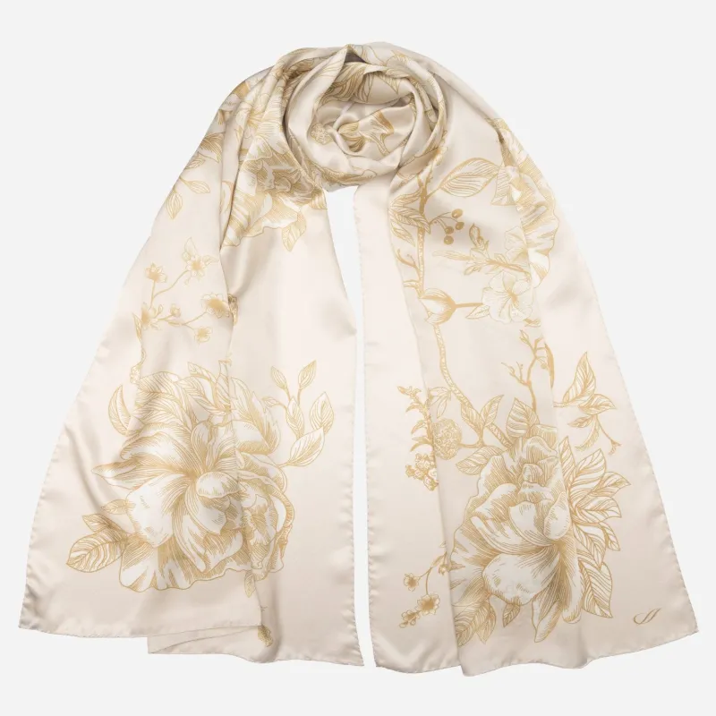 Isabella - Silk Scarf Shawl - Champagne sold by Elizabetta