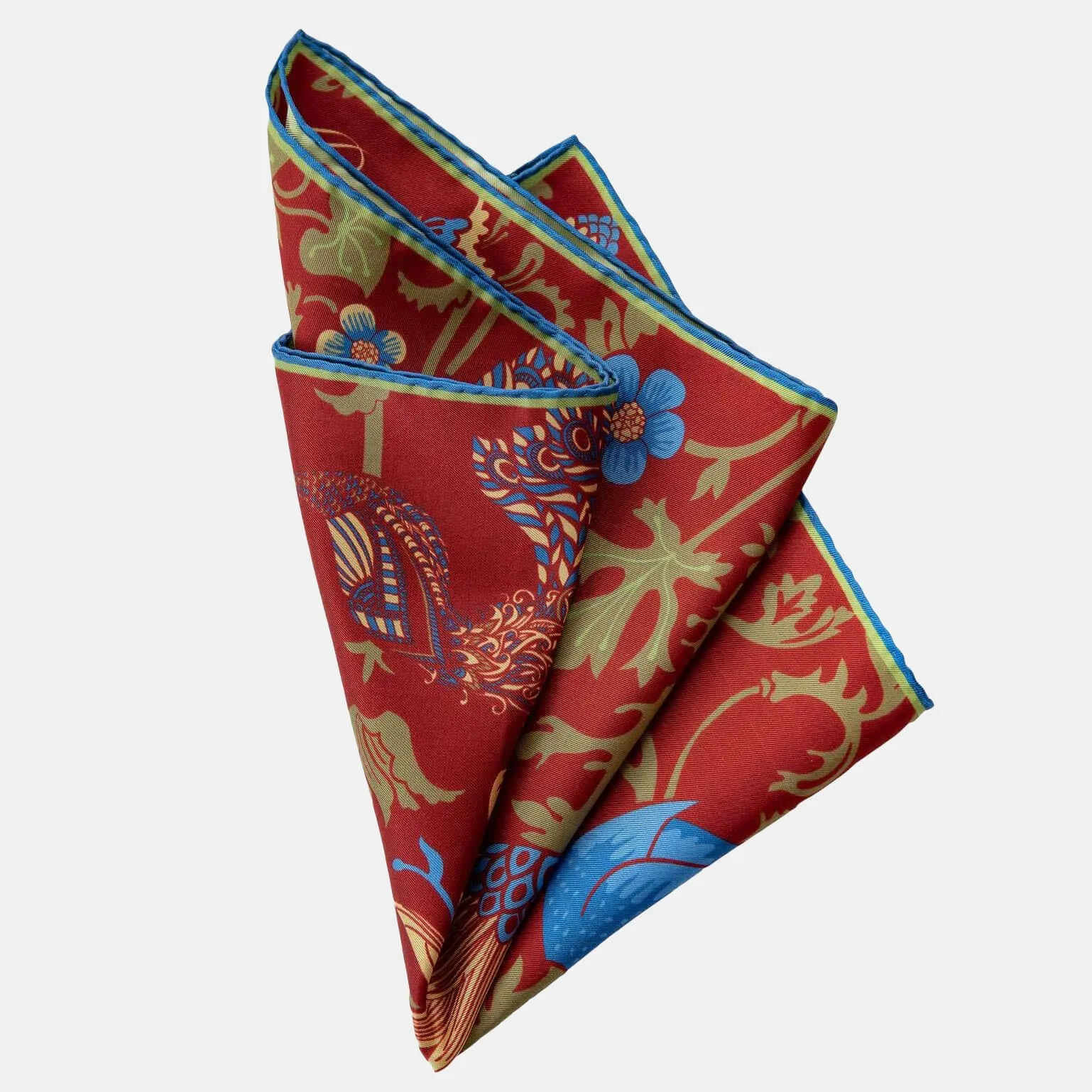 Pavone - Silk Pocket Square - Chianti sold by Elizabetta product image thumbnail 3