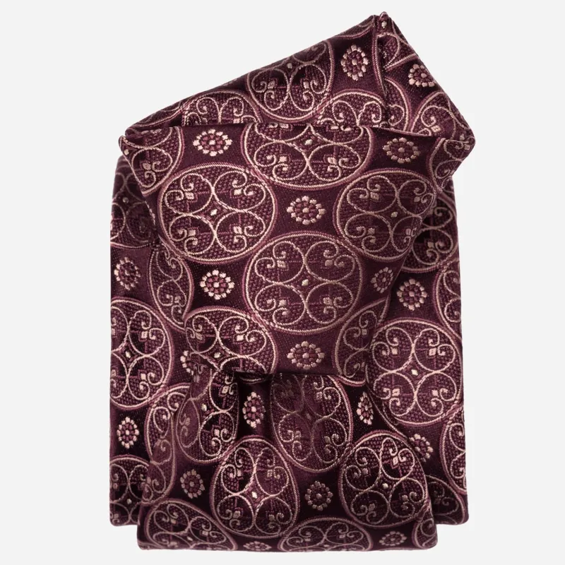 Palladio - Silk Jacquard Tie - Merlot sold by Elizabetta