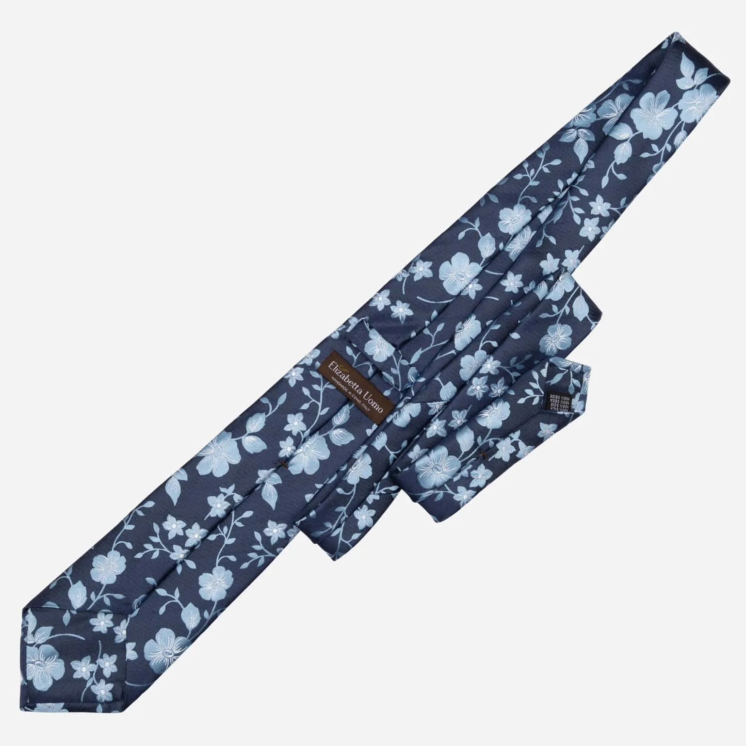 Silvio - Silk Jacquard Tie - Navy sold by Elizabetta product image thumbnail 3