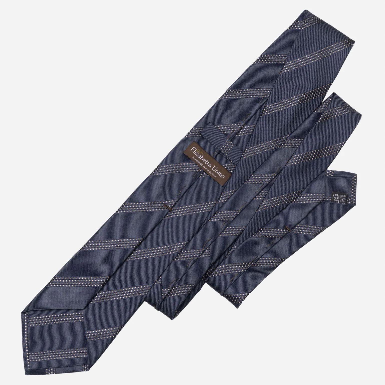 Milano - Silk Jacquard Tie - Navy and Gold sold by Elizabetta product image thumbnail 2