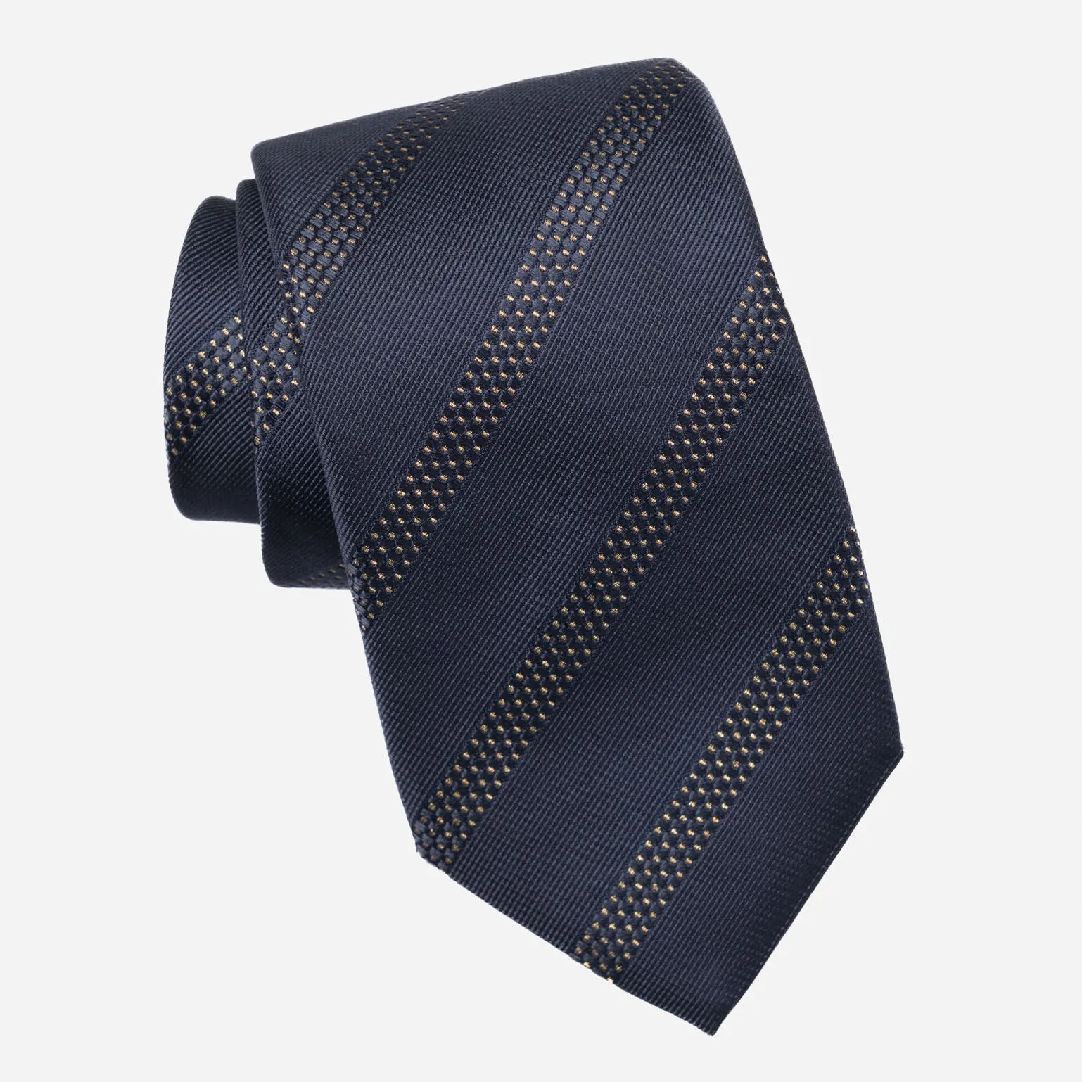 Milano - Silk Jacquard Tie - Navy and Gold sold by Elizabetta product image thumbnail 3