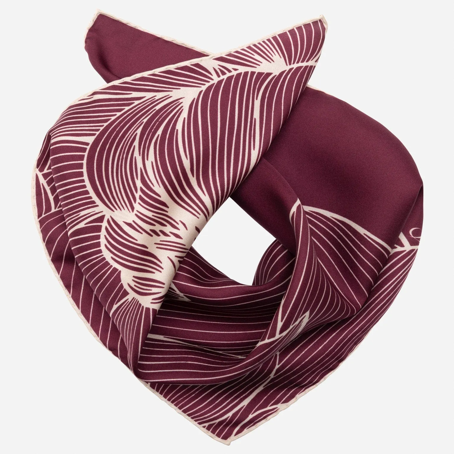 Fior di Loto - Silk Bandana - Burgundy sold by Elizabetta