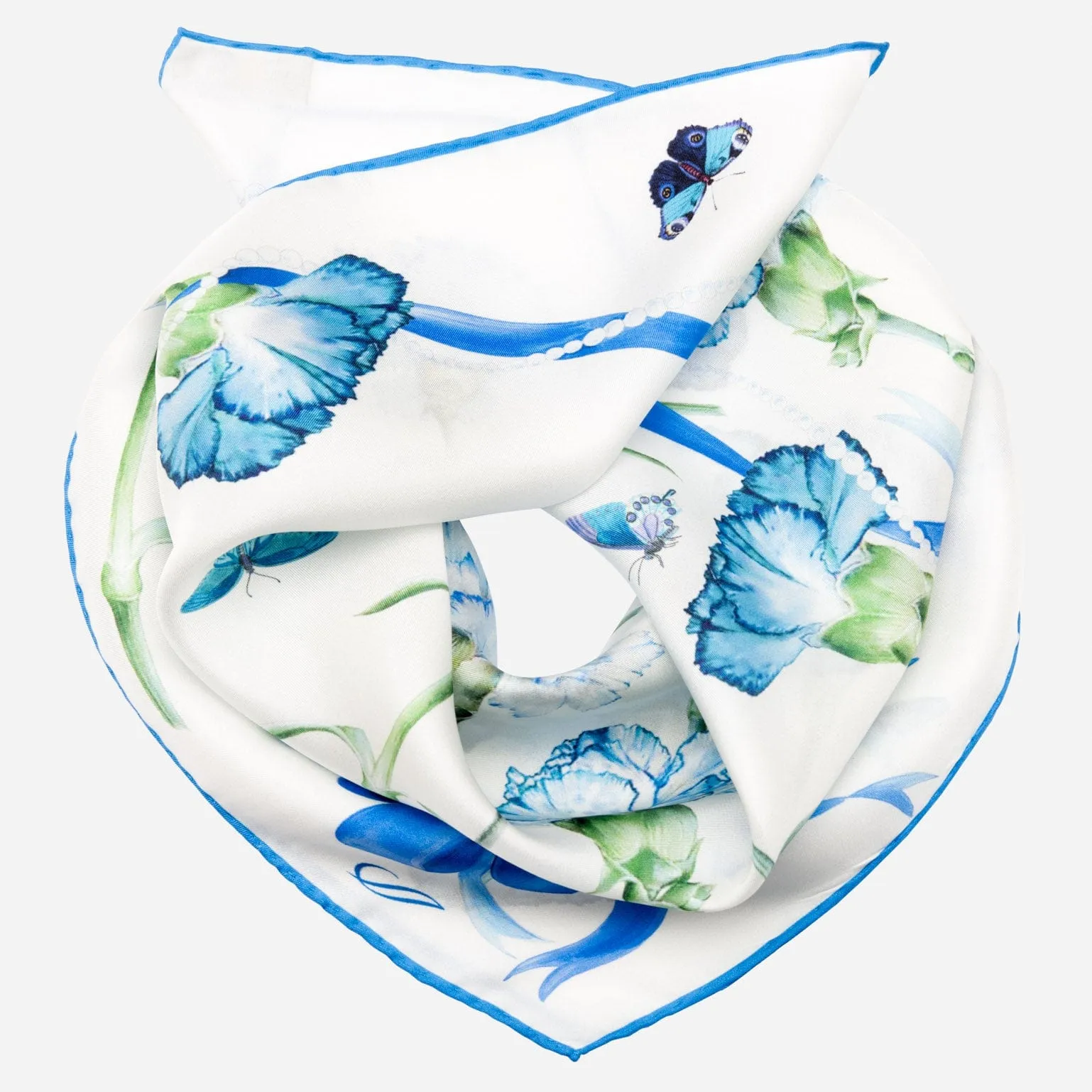 Dianthus - Silk Bandana - Blue sold by Elizabetta