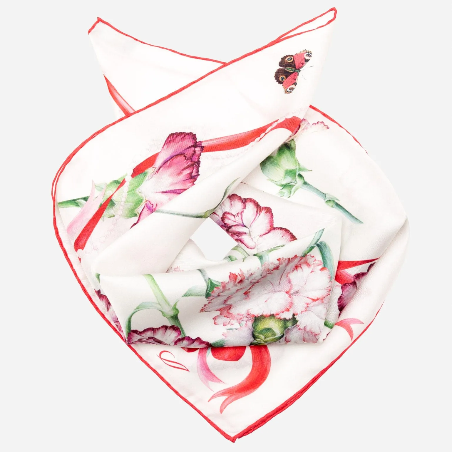 Dianthus - Silk Bandana - Red sold by Elizabetta
