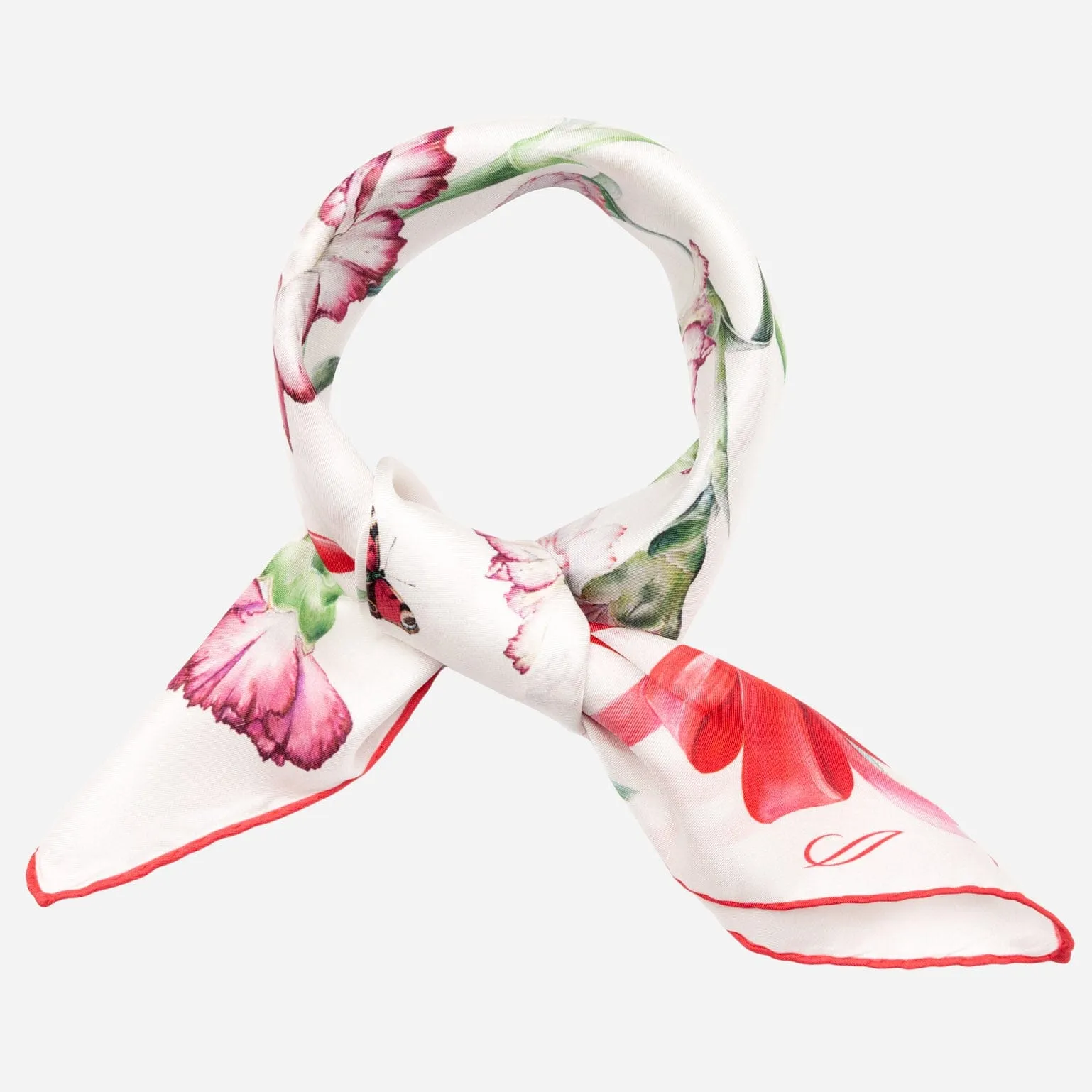 Dianthus - Silk Bandana - Red sold by Elizabetta product image thumbnail 3