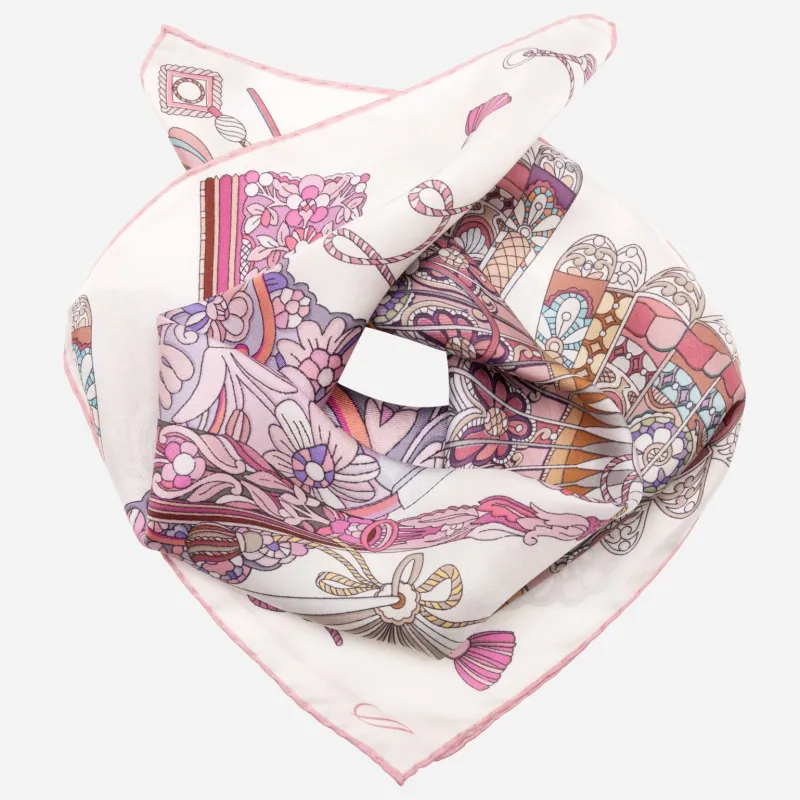 Venetian Fan - Silk Bandana - Pink sold by Elizabetta