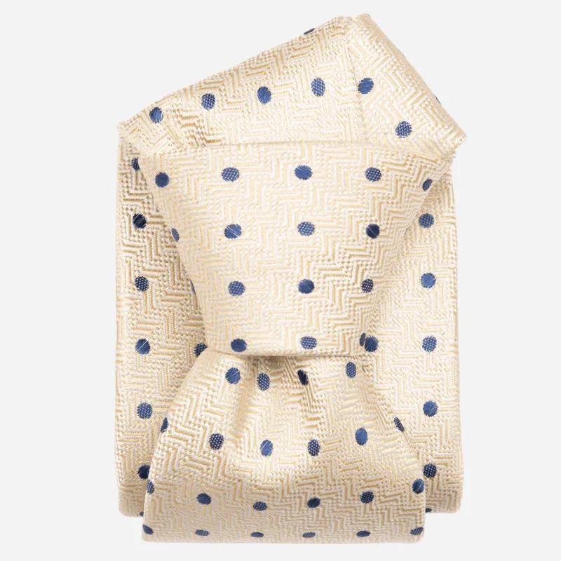 Tiburtina - Silk Jacquard Tie - Pale Yellow sold by Elizabetta