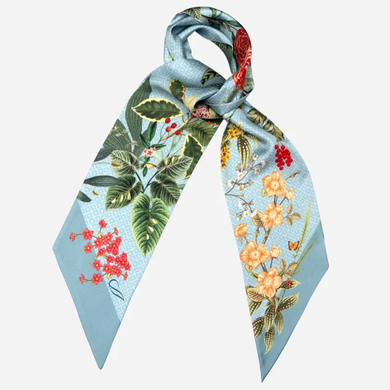 Ornella - Skinny Silk Scarf - Dusty Blue sold by Elizabetta