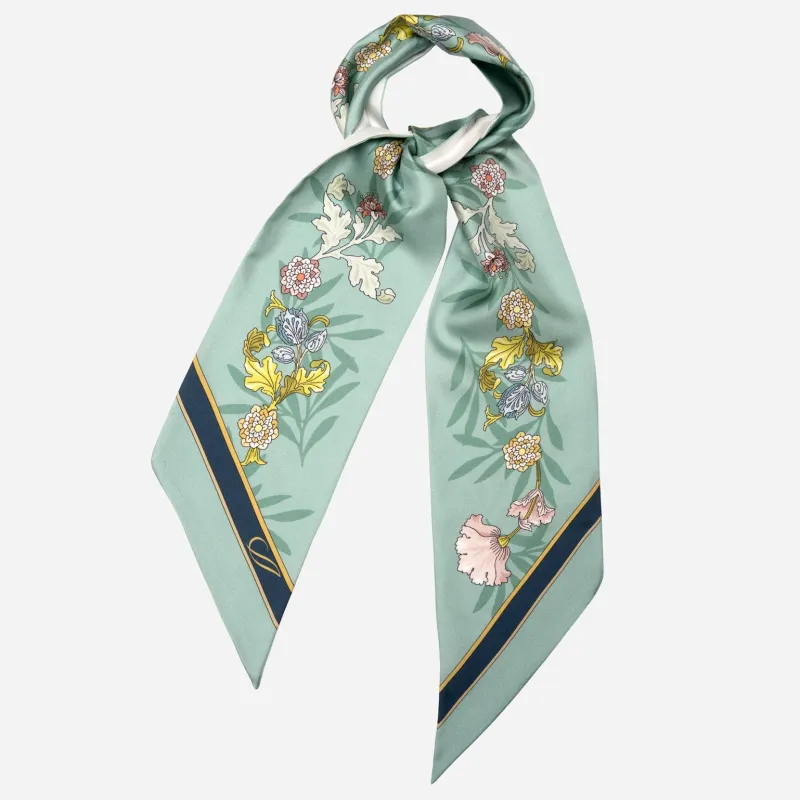 Sabrina - Skinny Silk Scarf - Pale Aqua sold by Elizabetta