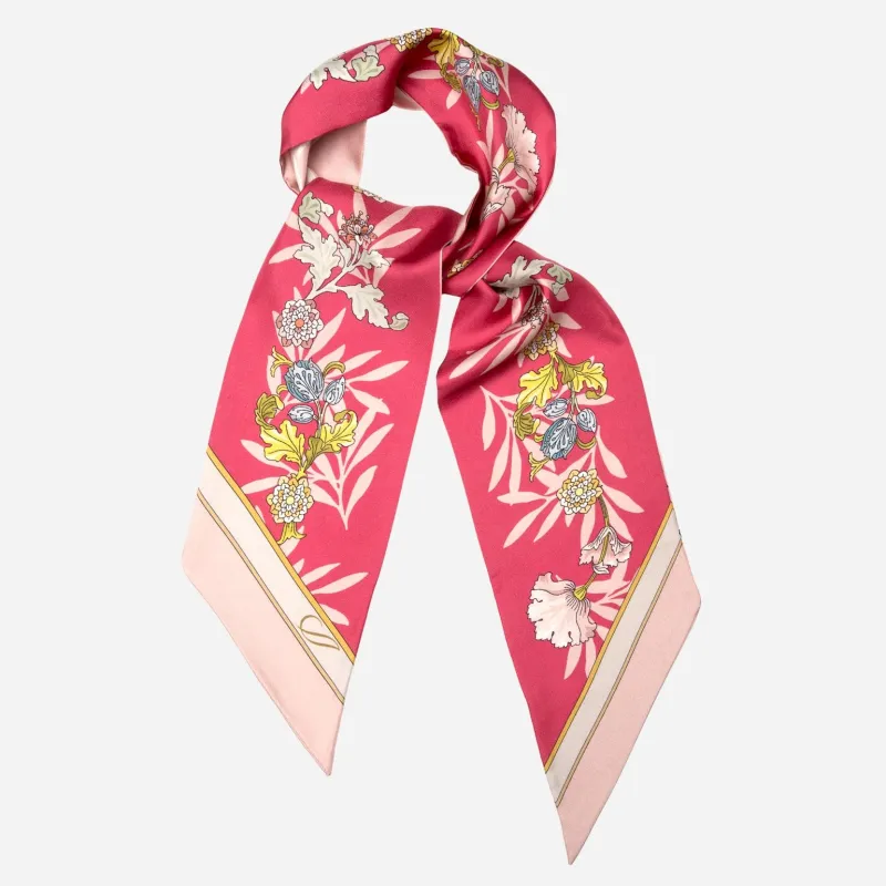 Sabrina - Skinny Silk Scarf - Pink sold by Elizabetta
