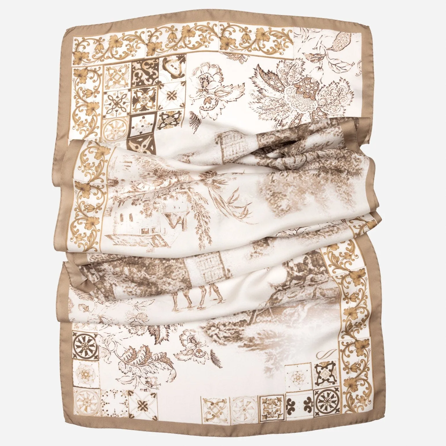 Toile - Long Silk Scarf - Tan sold by Elizabetta product image thumbnail 3