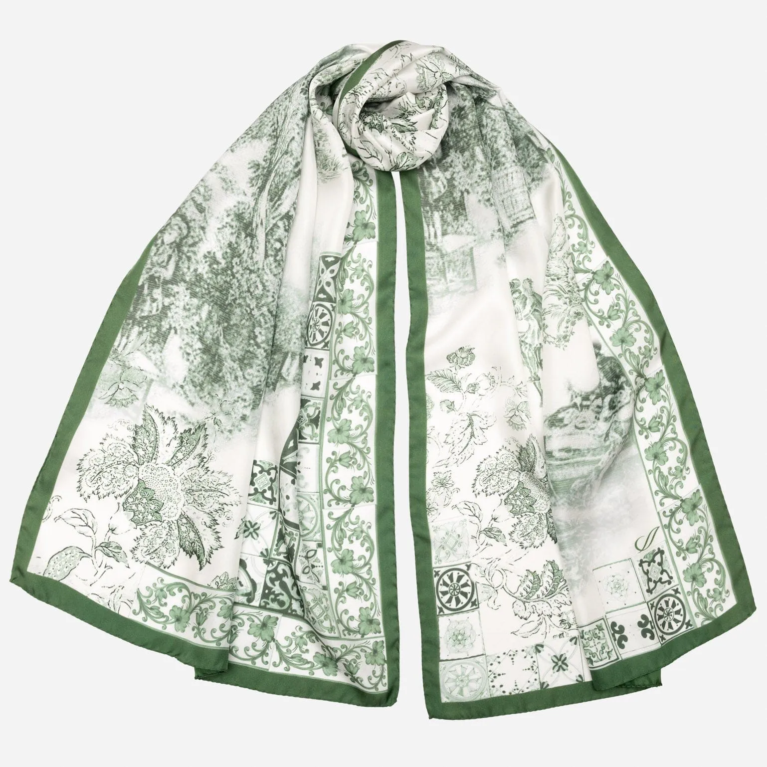 Toile - Long Silk Scarf - Green sold by Elizabetta product image thumbnail 2