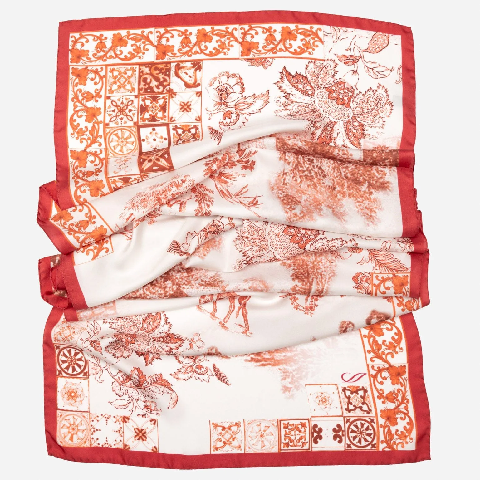 Toile - Long Silk Scarf - Red sold by Elizabetta product image thumbnail 2