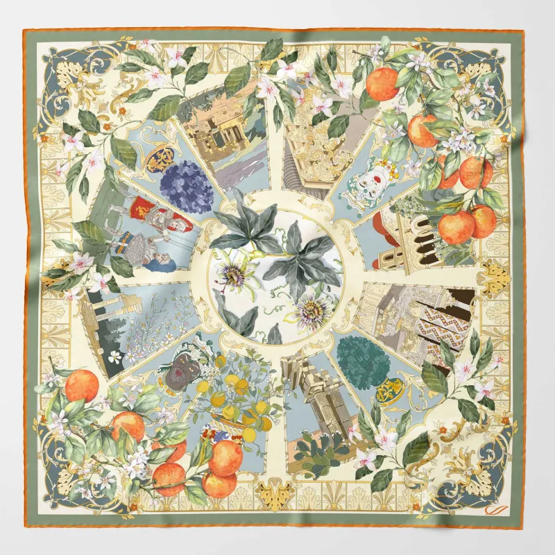 Celebrating Sicilia Art Scarf - 35” Foulard sold by Elizabetta