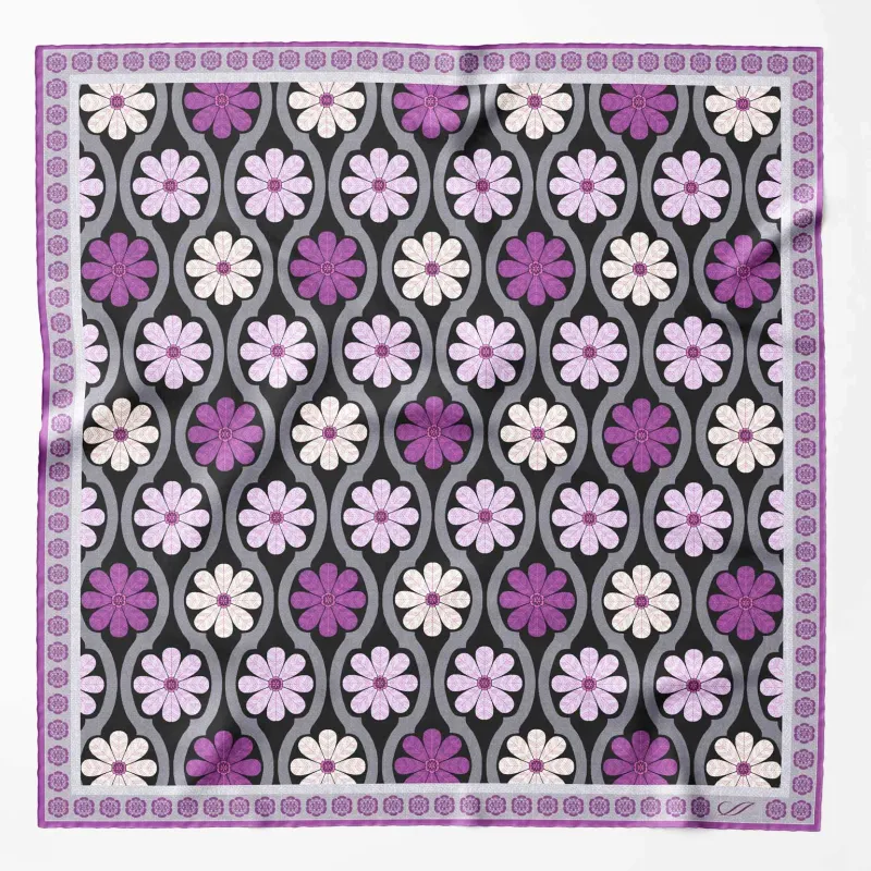 Gargano - Silk Pocket Square - Plum sold by Elizabetta