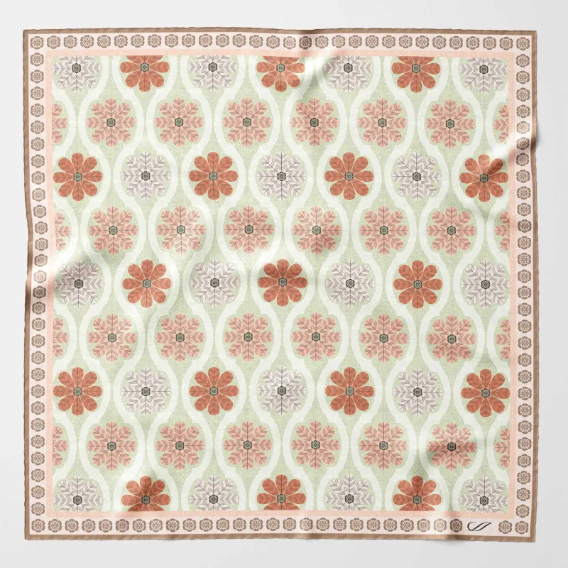 Gargano - Silk Pocket Square - Mint and Blush sold by Elizabetta