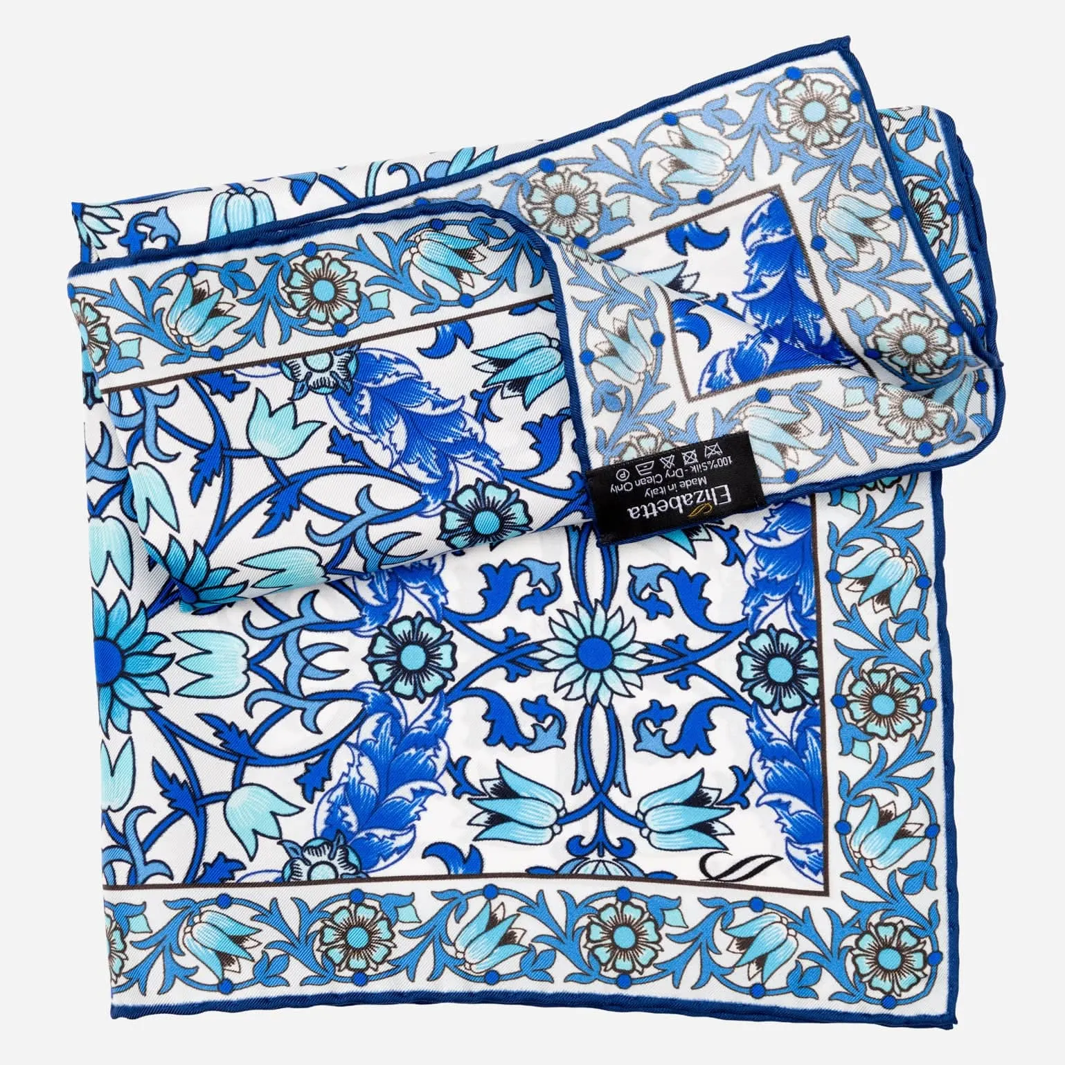 Itria - Silk Pocket Square - Blue sold by Elizabetta product image thumbnail 4