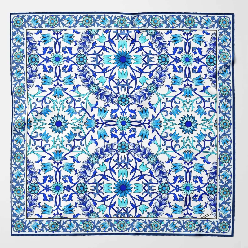 Itria - Silk Pocket Square - Blue sold by Elizabetta