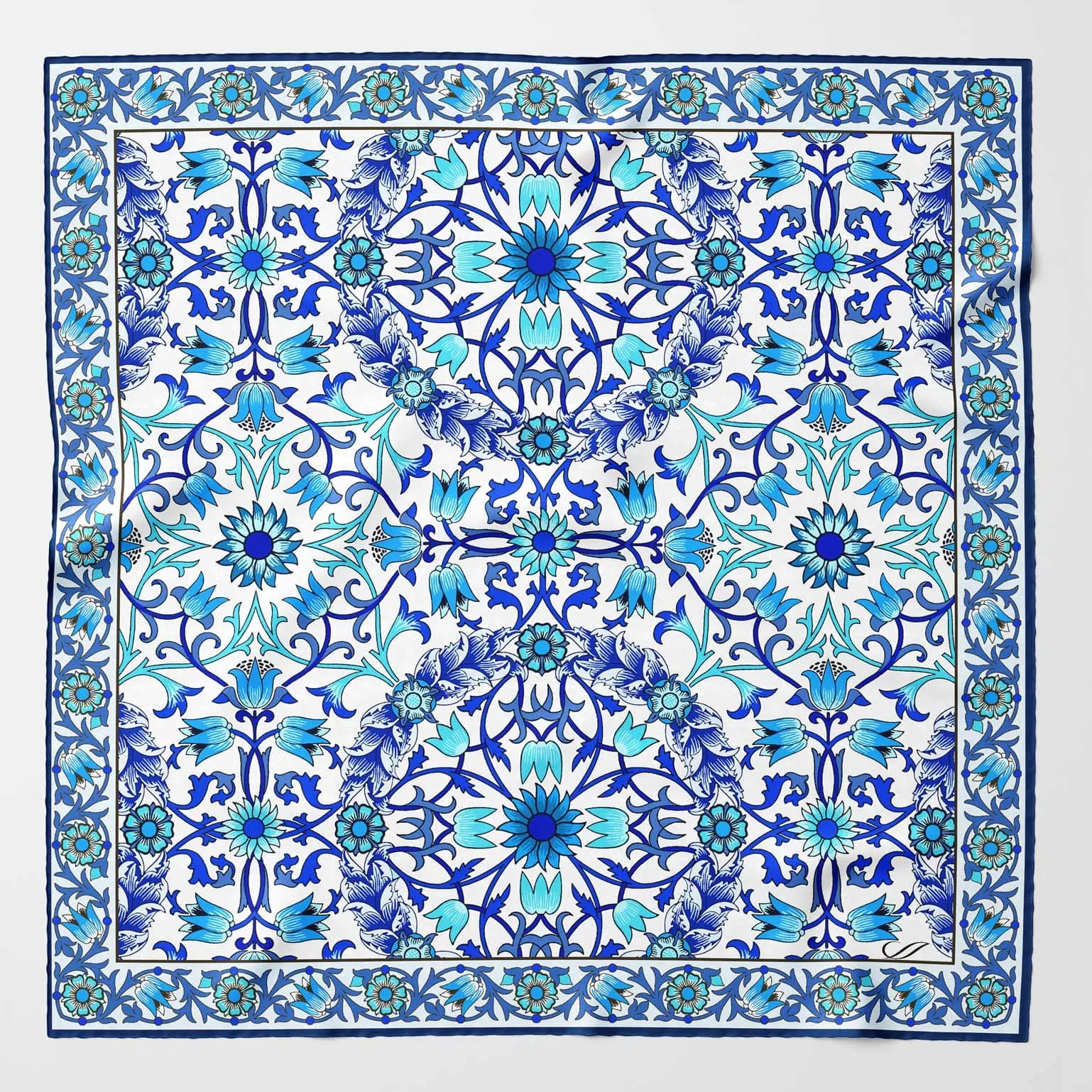 Itria - Silk Pocket Square - Blue sold by Elizabetta