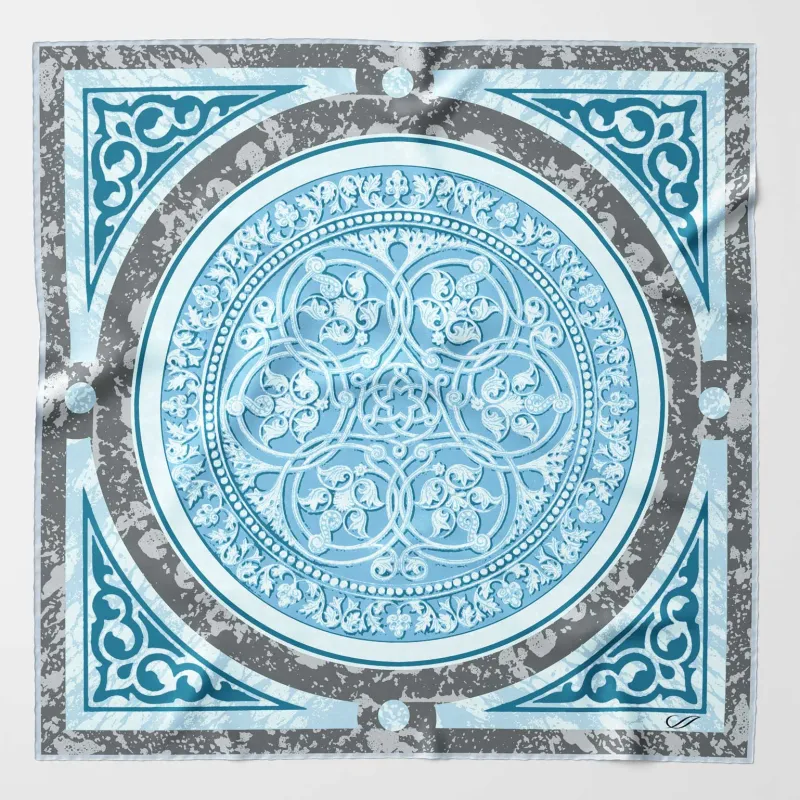 Noto - Silk Pocket Square - Blue sold by Elizabetta