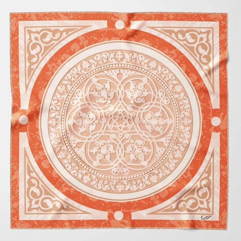 Noto - Silk Pocket Square - Orange sold by Elizabetta